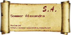 Sommer Alexandra névjegykártya